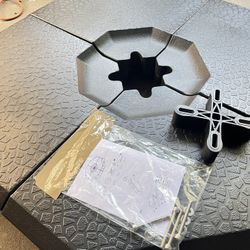 22 lbs. 4-Piece PE Patio Umbrella Base Cantilever Offset Umbrella Weights Base Plate Set in Black