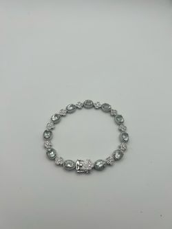 aquamarine and zircon silver bracelet