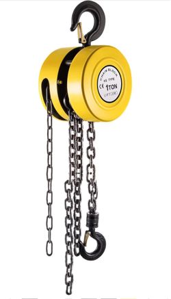 VEVOR Hand Chain Pistoch, 2200 lb/1 ton capacity chain block, 15 ft/14.8 ft lifting manual chain block, manual hoist with industrial grade steel const