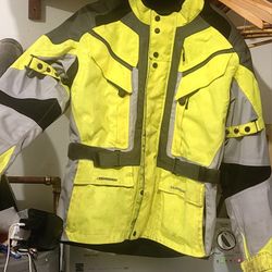 First Gear Medium Kilimanjaro Mens Motorcycle Jacket with padding/armor