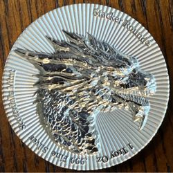 1 Oz Silver Scottsdale Dragon Stacker Round .999 FS BU