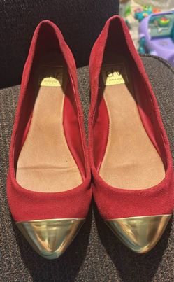 Red slip on shoes