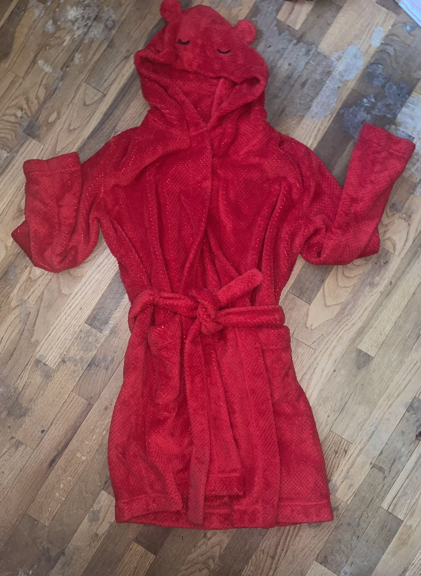 Victoria’s Secret Snowball Fleece Short Robe Size XSmall Teddy Ear Hooded lol