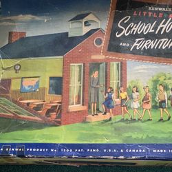 1940's RENWAL'S Little Red School House & Furniture