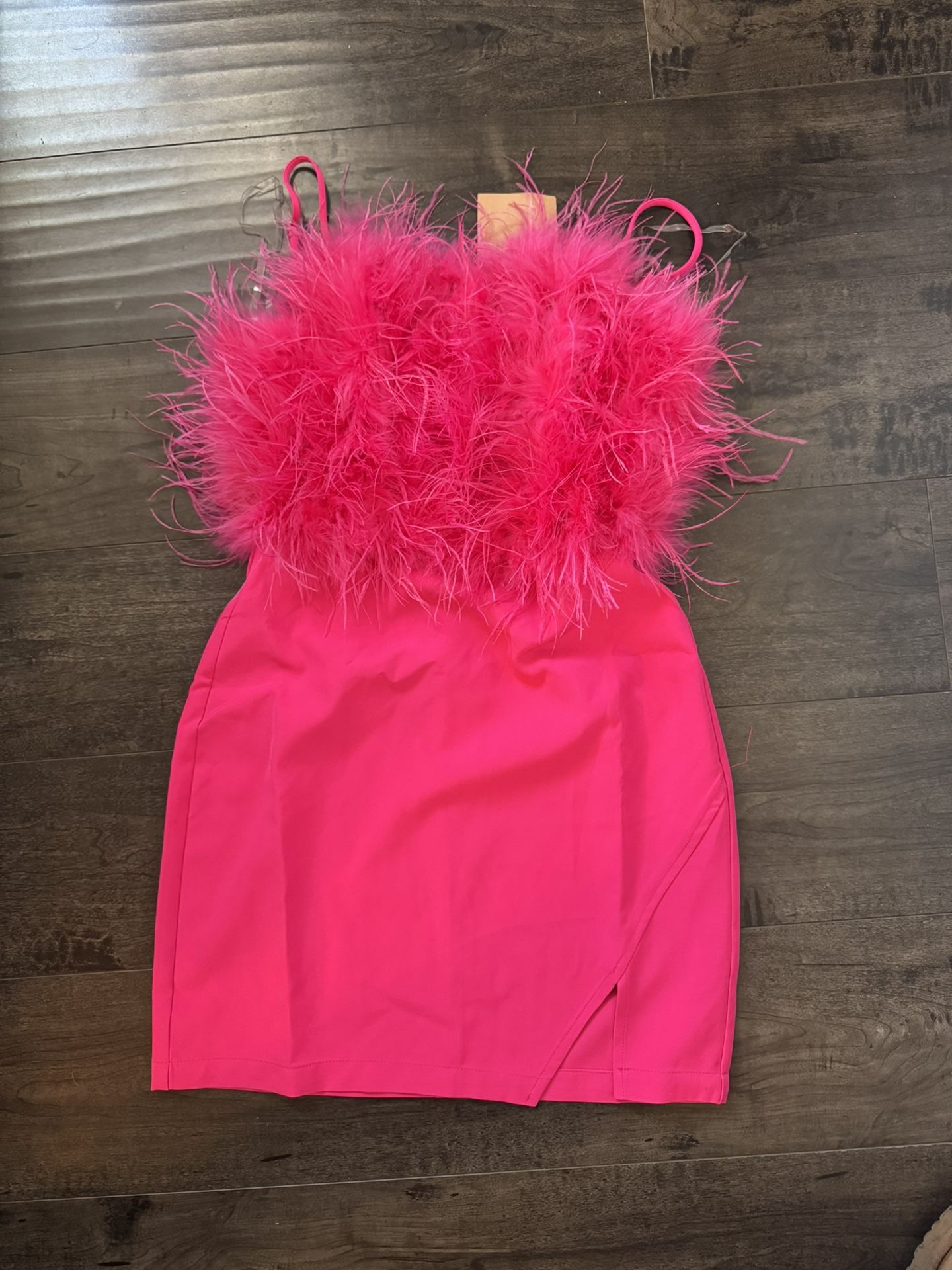 Pink Feather Dress,