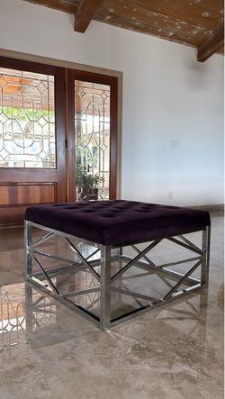 Z GALLERIE- Velvet Tufted Ottoman