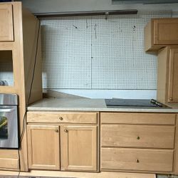 Light Wood Kitchen Cabinets, Build In Oven, Electric Top Stove , For sale With Or Without The Appliances 