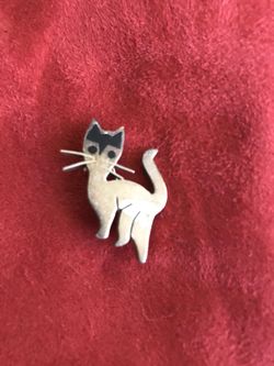 Silver Cat Brooch