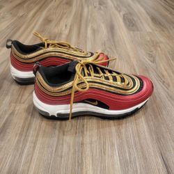 Nike Airmax 97 Gold Sequin University Red