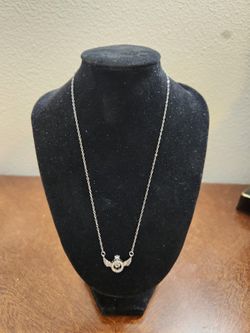 Solid Sterling Silver Cable Link Necklace With Moissanite Gemstones Angel Wings