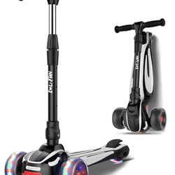 L243 Toddler Scooter for Kids Ages 3-12 Years Old Boy Girl with 3 Wheel LED Lights, Extra-Wide Childrens Foldable Kick Scooter Kids Ages 3-5 with
