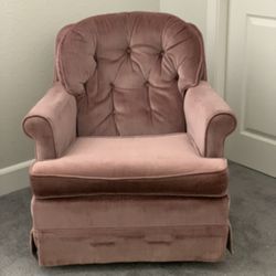 Pink Swivel Rocker Chair 