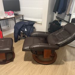 Southern Enterprises Recliner And Ottoman-Finish:Coffee Brown,Size:28.5"W x 26"L x 40"H