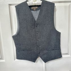 Pronto Uomo Blue grey  V neck  herringbone  vest /waistcoat