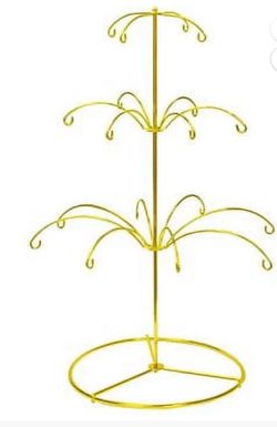 18 Hook Ornament Stand Gold Color New In Box