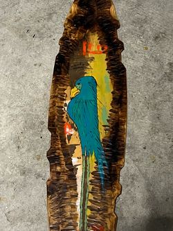 Handcrafted and painted art on wooden board