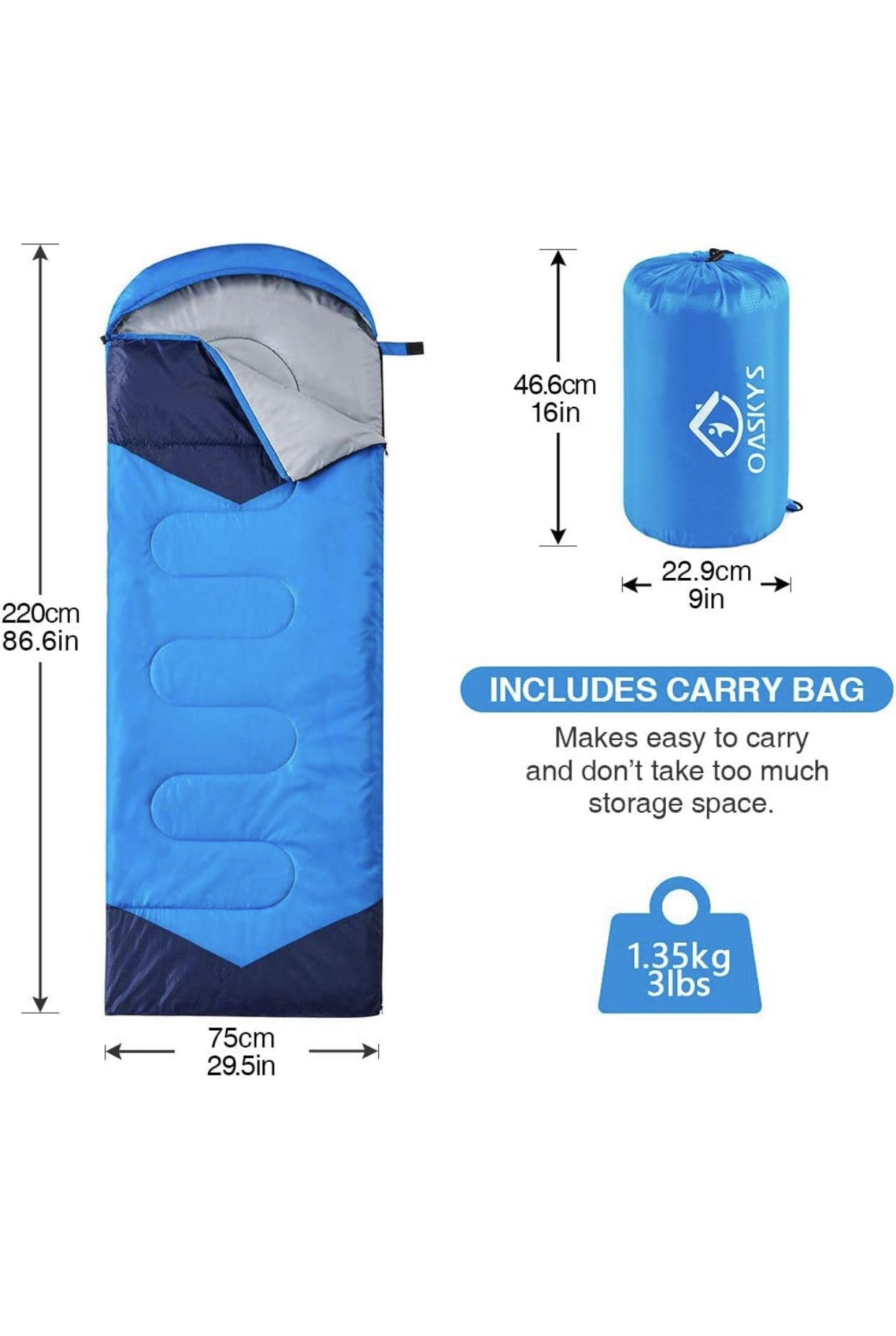 All Season Oaskys Camping Sleeping Bag 