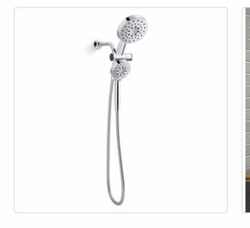 KOHLER Viron 4-Spray 6 in. Dual Wall Mount Fixed and Handheld Shower Heads 1.75 GPM in Polished Chrome