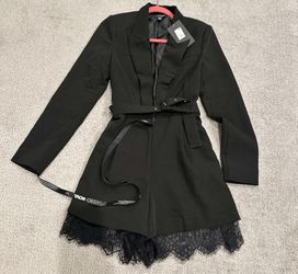 Fashionnova Women Black Romper With Lace Hem