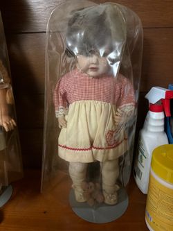 Porcelain Collector Doll in Red Gingham Dress