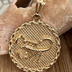 Scorpion Gold Plated Medallion Pendant 