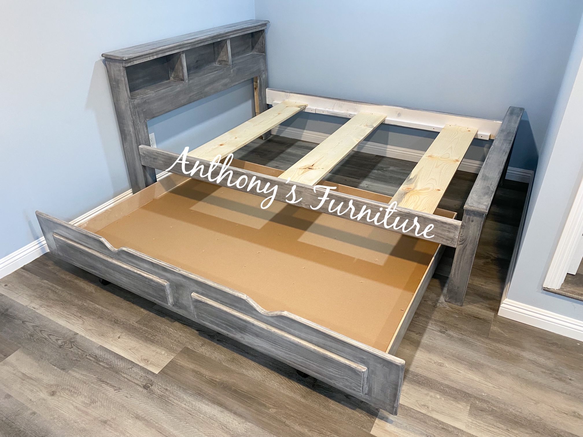 Queen Bed & Twin Trundle Frame 