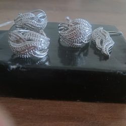 2 Silver Sets With Diamonds 550 & 450 Each