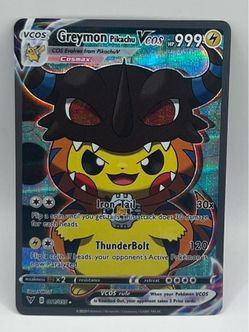 Non TCG Pokemon Greymon Pikachu V Cosplay Fan Art Card