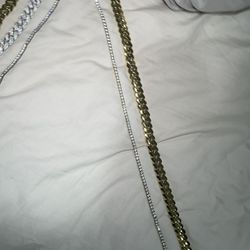 CUBAN LINK CHAIN AND TENNIS NECKLACE 