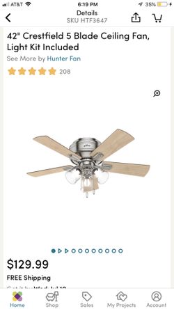 Ceiling fan light Comes with energy saving lightbulbs