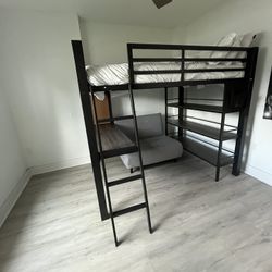 Bunk Bed With Book Shelf And Desk. Free Sofa bed.