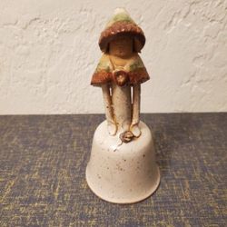 Pottery Figural Bell Signed 