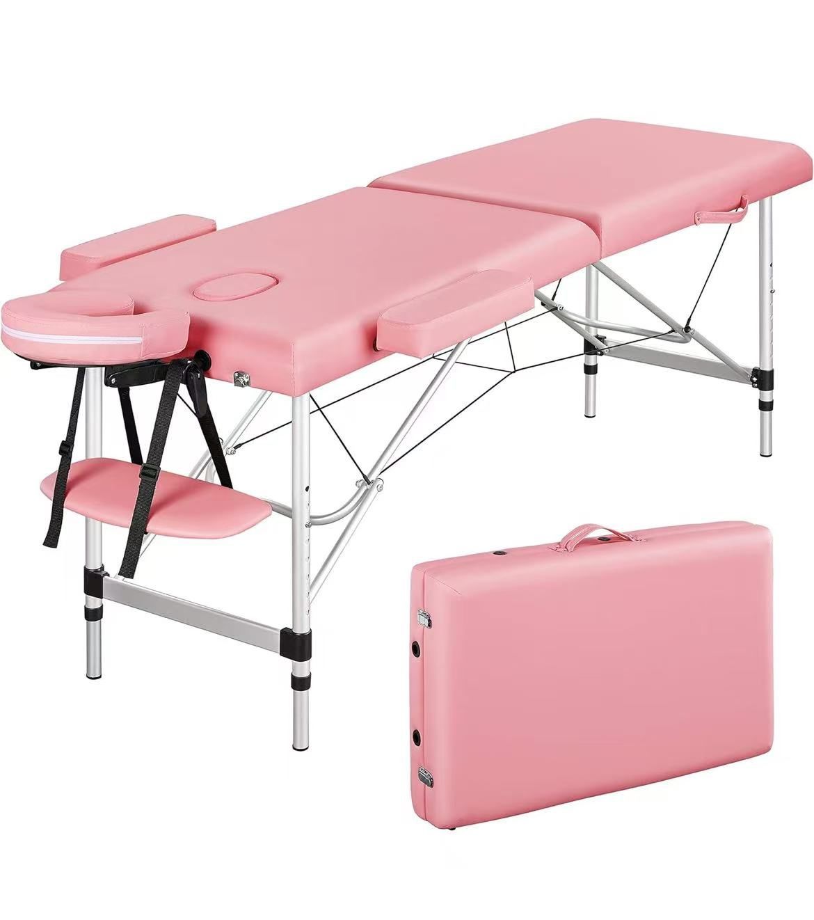 Massage Tables, Portable Spa Bed, Aluminum Facial Tattoo Bed, Eyelash Bed for Eyelash Extensions, Pink $ 80