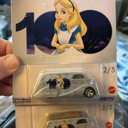 2023 Hot Wheels Premium Disney 100 lot of (2) Alice In Wonderland #2/5 Deco Delivery Mattel