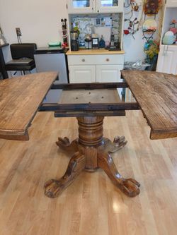 Dinning Table/6 Chairs,Drop Leaf,Solid Wood