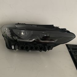 BMW 4 SERIES G22/G23/G26  GENUINE OEM RIGHT PASSENGER LED HEADLIGHT SHADOWLINE BLACK 2021-2024