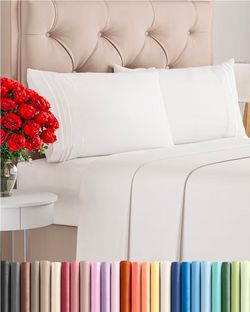 Queen Size 4 Piece Sheet Set - Breathable & Cooling Sheets - Antique White
Hotel Luxury Bed Sheets for Women & Men, Deep Pockets, Easy-Fit, Extra Soft