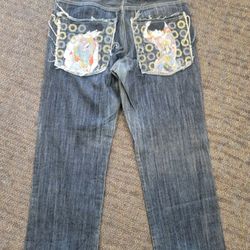 original 2000's KANJi TATTOO asian jeans 34x34