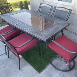 Patio,Outdoor Furniture,6 Chairs And Table.