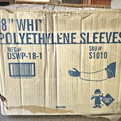 18" White Polyethylene Sleeves, DSWP-18-1, S1010