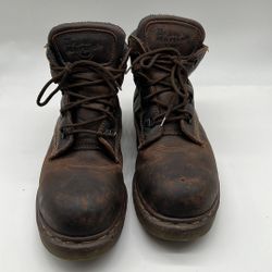Dr. Doc Martens 7735  Y2K Brown Leather Steel Toe Boots Men's SZ 9 UK 10 USA 