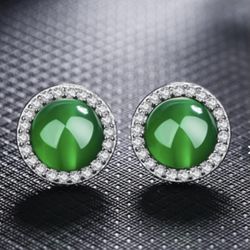 Green Agate Earrings (stud)