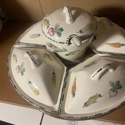 Najeeb Lazy Susan Ceramic Chip And Deep Serving