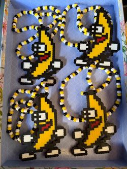 BANANA PERLER KANDI NECKLACE FESTIVAL RAVES