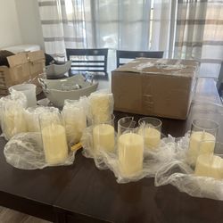 Set of 12 Flameless LED Pillar Candles with Remote Control – Ivory Battery-Operated Candles for Home Décor & Events