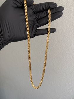 Gold filled Cuban diamond crushed Link Chain 24 inch