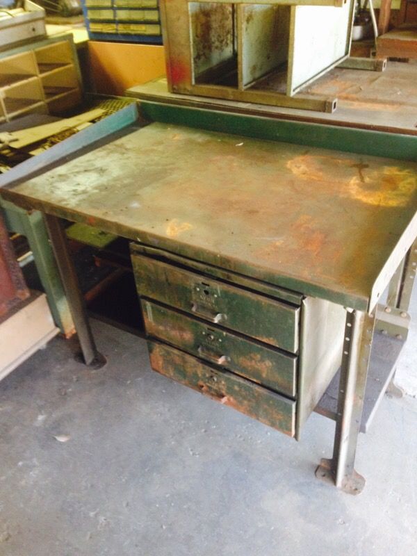 Antique Vintage Workbench with drawers and shelf