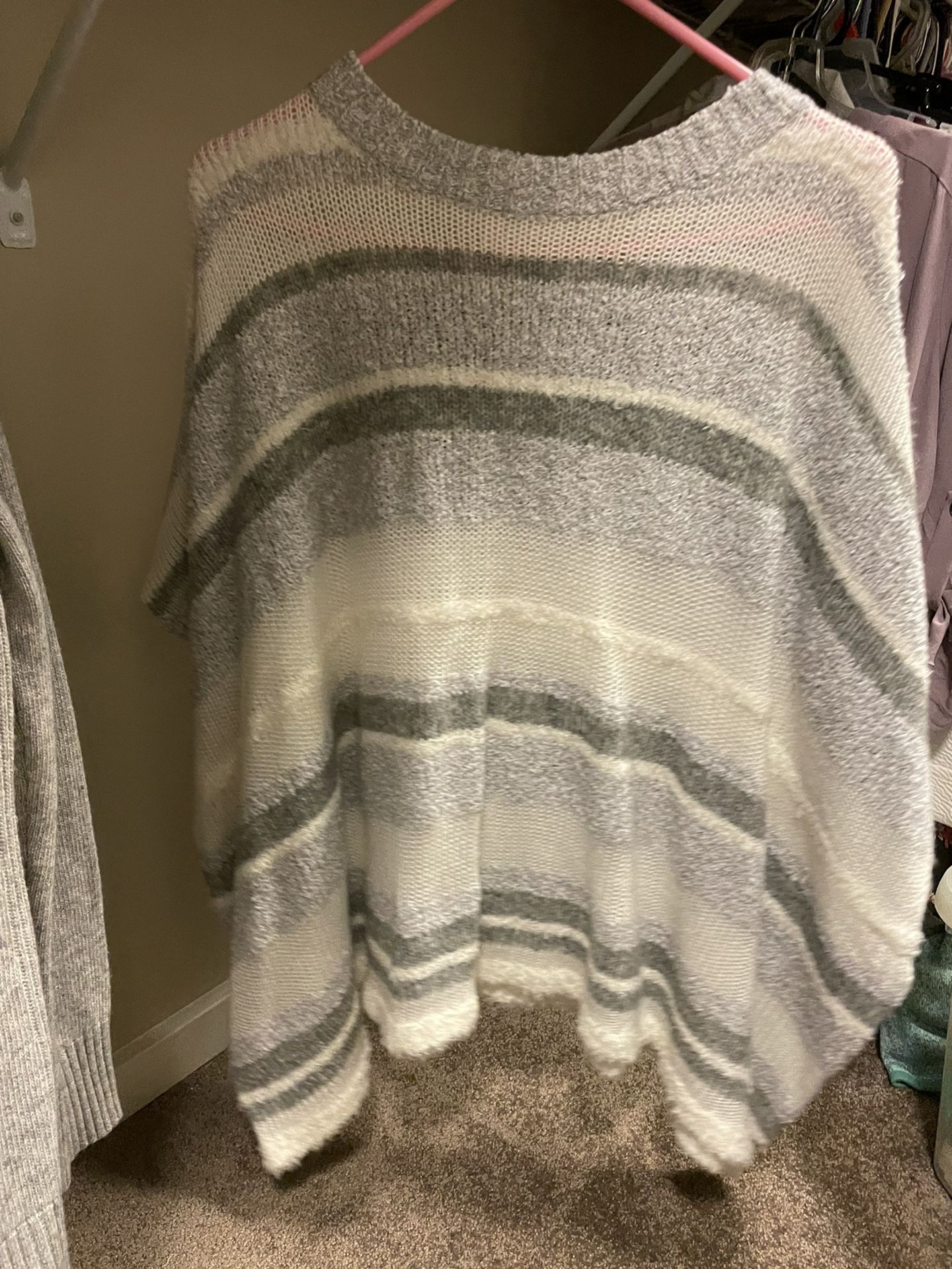 Loft Striped Poncho Top