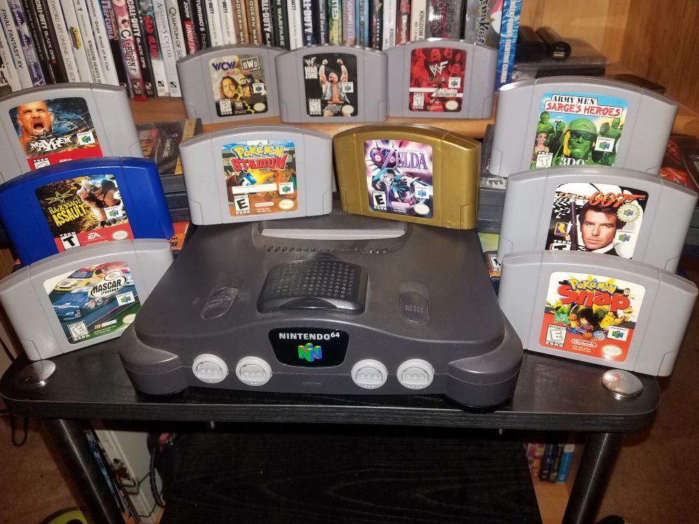 Nintendo 64 system 11 games 4 controllers and expansion pak