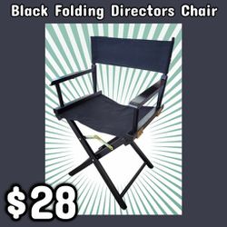 NEW Black Folding Directors Chair: Njft 